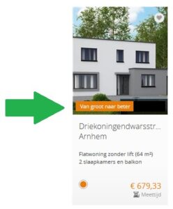 Afbeelding van de website Entree. Hierop staat met een oranje blok aangegeven 'Van Groot naar beter'