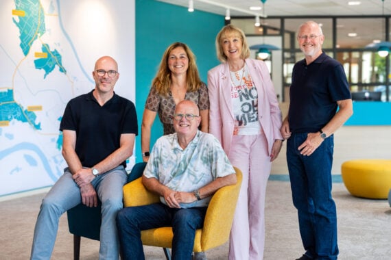RvC-leden van links naar rechts: Marco Sotthewes, Marieke Westerbeek, Jan Harkema, Sigrid Helbig en Bert Ploeg